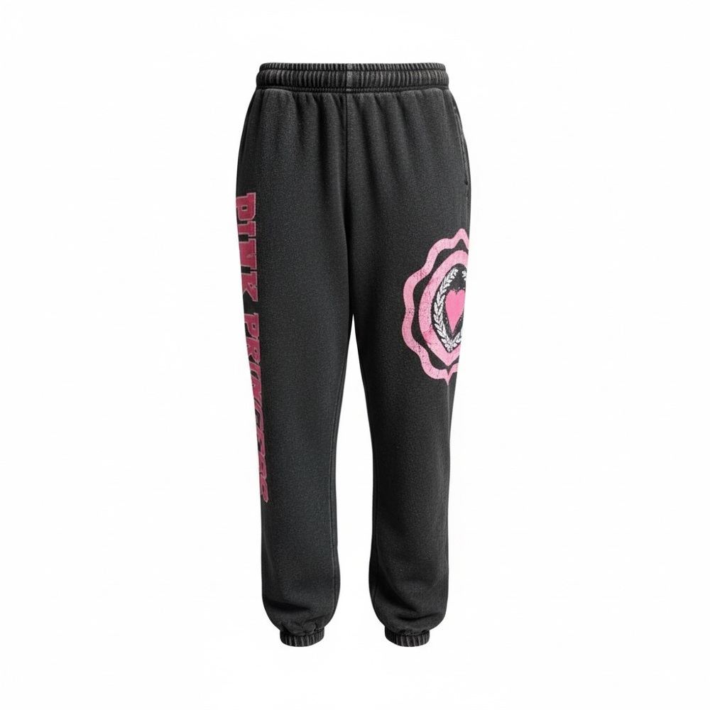 Thrill Women’s Size 2X Gray Joggers with Pink Design